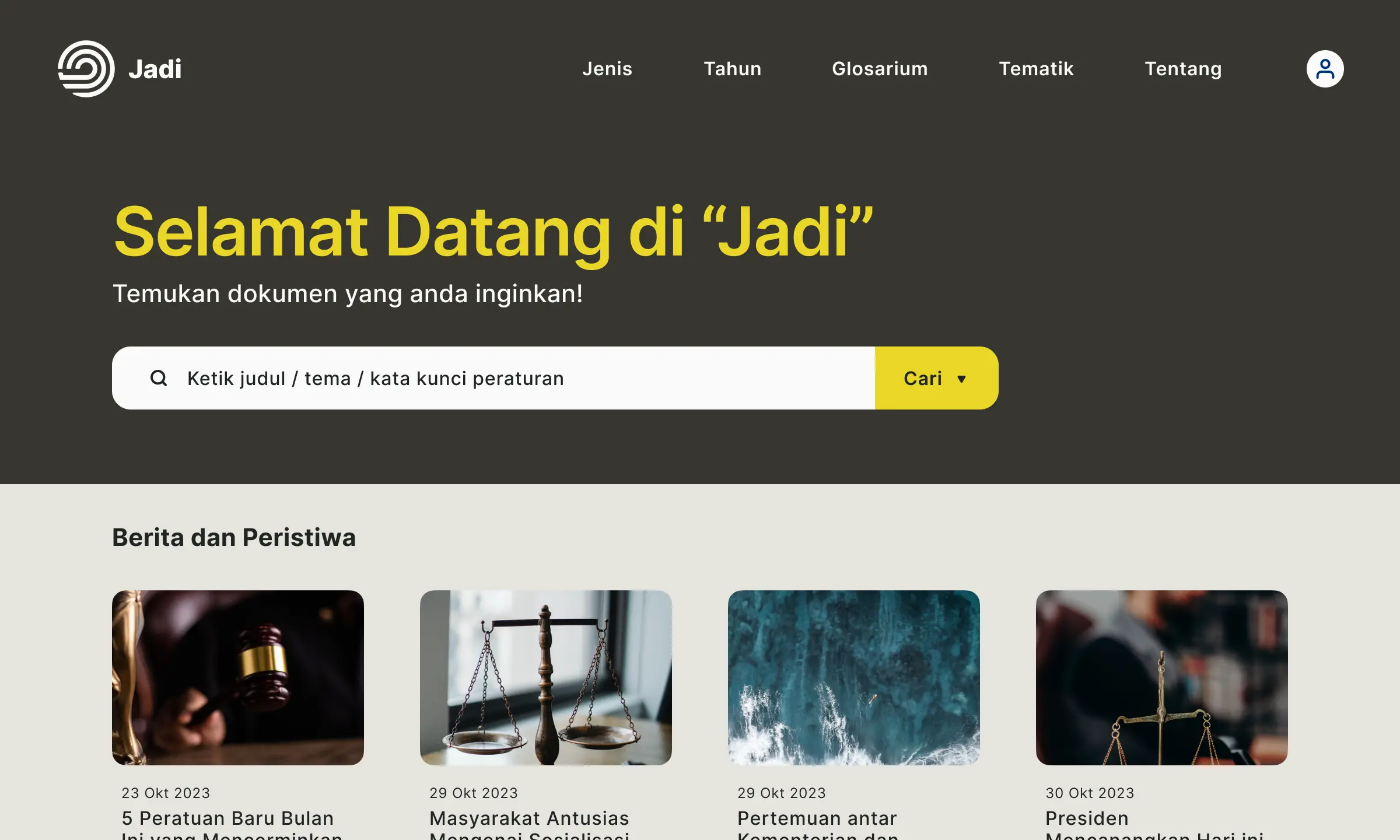 Jadi Homepage with News Focus